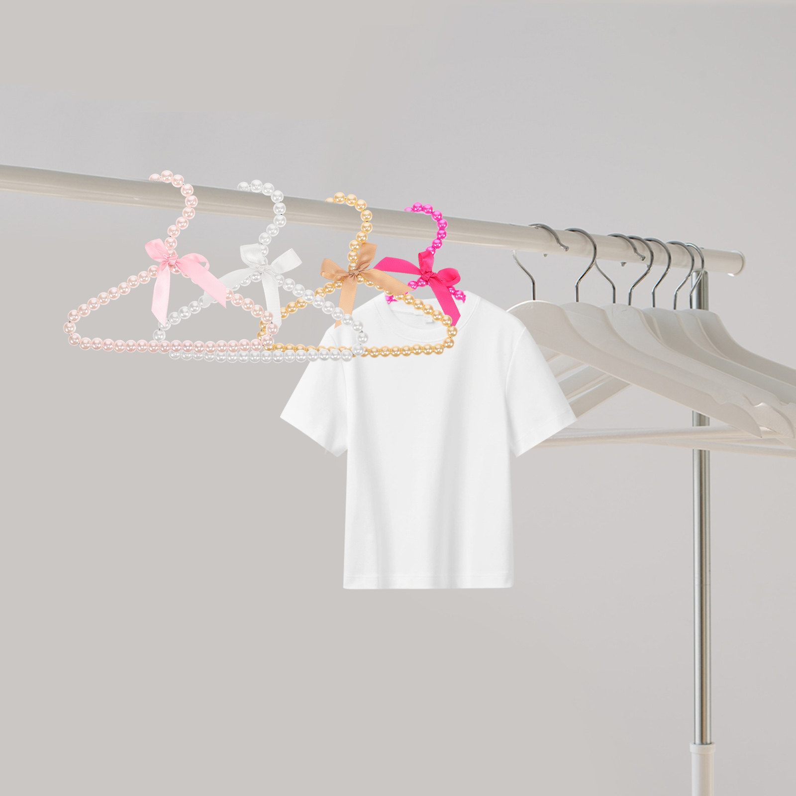 4Pcs Pearl Pet Clothes Hanger  - Baby Clothing Rack review and price